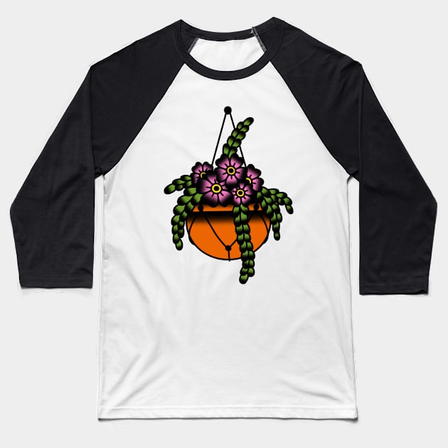 Hanging Basket Baseball T-Shirt by drawingsbydarcy